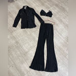 O’vianca set pants too and shirt long sleeve black 3 piece New